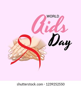 Vector illustration of a Background for World Aids Day Awareness Concept.