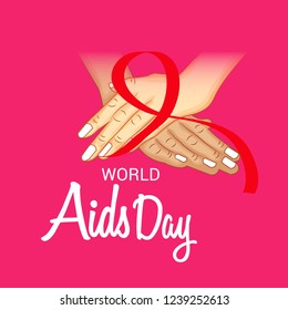 Vector illustration of a Background for World Aids Day Awareness Concept.
