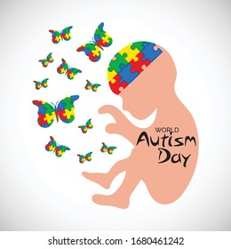 Imagen vectorial del Día Mundial de Concienciación sobre el Autismo.