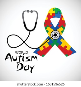 Vector illustration of a Background for World Autism Awareness Day.