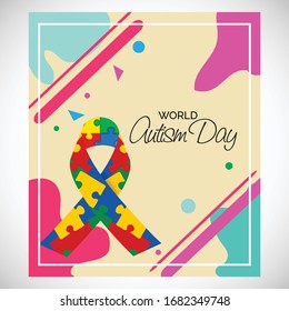 Imagen vectorial del Día Mundial de Concienciación sobre el Autismo.