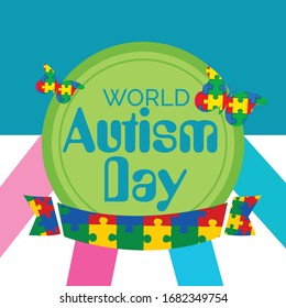 Imagen vectorial del Día Mundial de Concienciación sobre el Autismo.