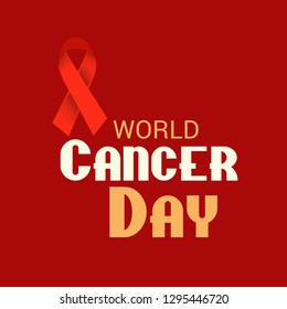 Vector illustration of a Background for World Cancer Day (February 4) Awareness Ribbon.