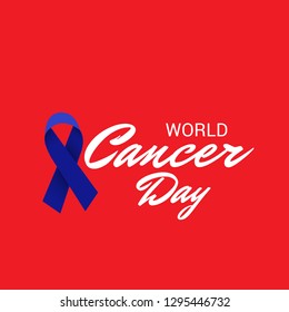 Vector illustration of a Background for World Cancer Day (February 4) Awareness Ribbon.