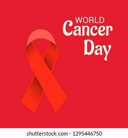 Vector illustration of a Background for World Cancer Day (February 4) Awareness Ribbon.