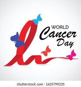 Vector illustration of a background for World Cancer Day.