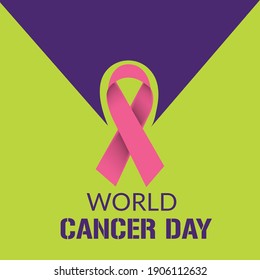 Ilustración vectorial de un Antecedentes del Día Mundial del Cáncer (4 de febrero) Cinta de Conciencia.