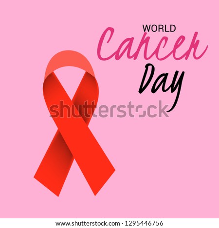 Vector illustration of a Background for World Cancer Day (February 4) Awareness Ribbon.