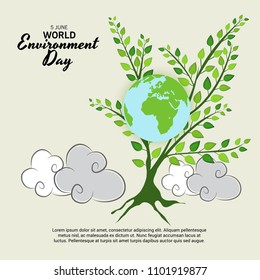 Vector illustration of a Background for World Environment Day.