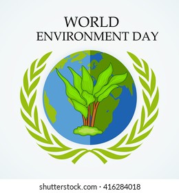 Vector illustration of a background for World Environment Day.