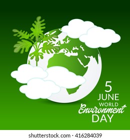 Vector illustration of a background for World Environment Day.