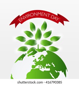 Vector illustration of a background for World Environment Day.