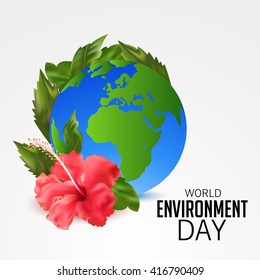 Vector illustration of a background for World Environment Day.
