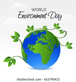 Vector illustration of a background for World Environment Day.