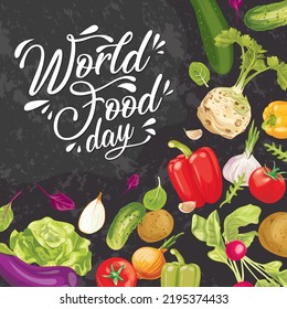Vector illustration background for World Food Day.