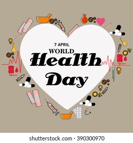 Vector illustration a background for World Health Day.