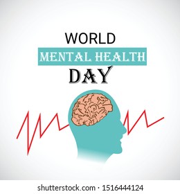 Vector illustration of a background for World Mental Health Day.