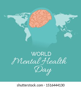 Vector illustration of a background for World Mental Health Day.