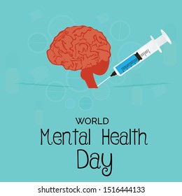 Vector illustration of a background for World Mental Health Day.