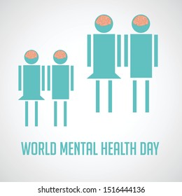 Vector illustration of a background for World Mental Health Day.