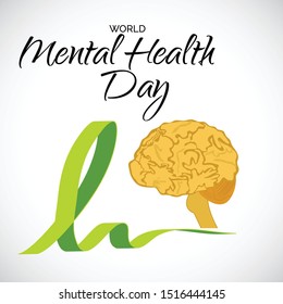 Vector illustration of a background for World Mental Health Day.