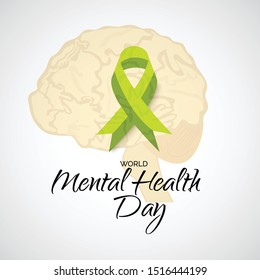 Vector illustration of a background for World Mental Health Day.