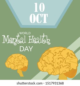 Vector illustration of a background for World Mental Health Day.