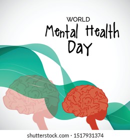 Vector illustration of a background for World Mental Health Day.