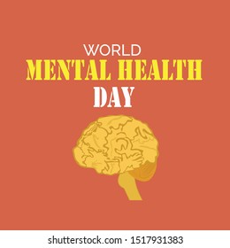 Vector illustration of a background for World Mental Health Day.