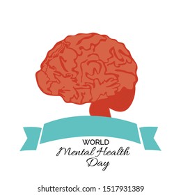 Vector illustration of a background for World Mental Health Day.