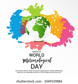 Vector illustration of a Background for World Meteorological Day.