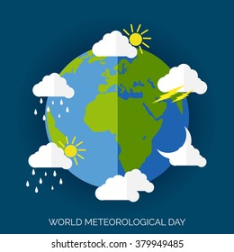 Vector illustration of a background for World Meteorological Day.