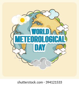 Vector illustration of a background for World Meteorological Day.