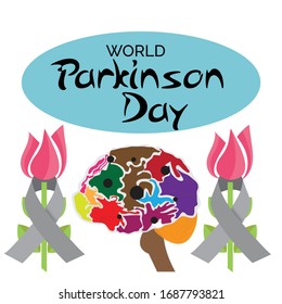 Imagen vectorial de los antecedentes del Día Mundial del Parkinson.