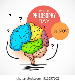 Vector illustration of a Background For World Philosophy Day.