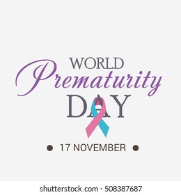 Vector illustration of a Background For World Prematurity Day with Pink and Blue Ribbon.