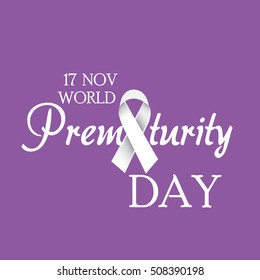 Vector illustration of a Background For World Prematurity Day with Pink and Blue Ribbon.