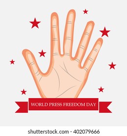 Vector illustration of a background for World Press Freedom Day with ribbon.