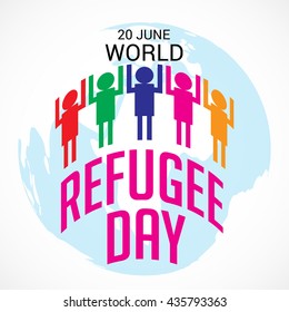 Vector illustration of a background for World Refugee Day.