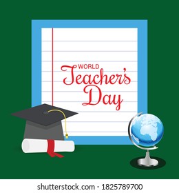 Ilustración vectorial de los antecedentes del Día Mundial del Profesor.