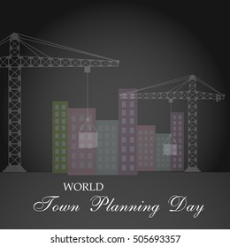 Vector illustration of a Background for World Town Planning Day. 