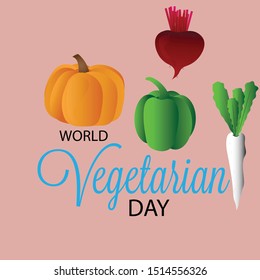 Vector illustration of a background for World Vegetarian Day.
