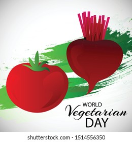 Vector illustration of a background for World Vegetarian Day.