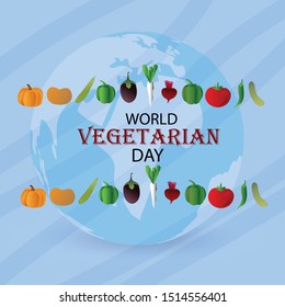 Vector illustration of a background for World Vegetarian Day.