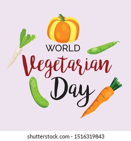 Vector illustration of a background for World Vegetarian Day.