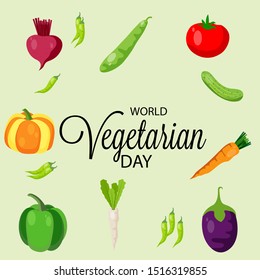 Vector illustration of a background for World Vegetarian Day.
