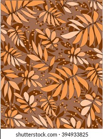 Fondo de Ilustración vectorial con hojas amarillas.