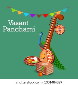 Vector illustration of a Background/Banner for Vasant Panchami.