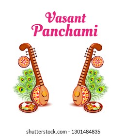 Vector illustration of a Background/Banner for Vasant Panchami.