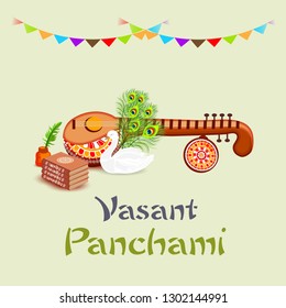 Vector illustration of a Background/Banner for Vasant Panchami.